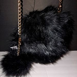 Fur crossbody handbag